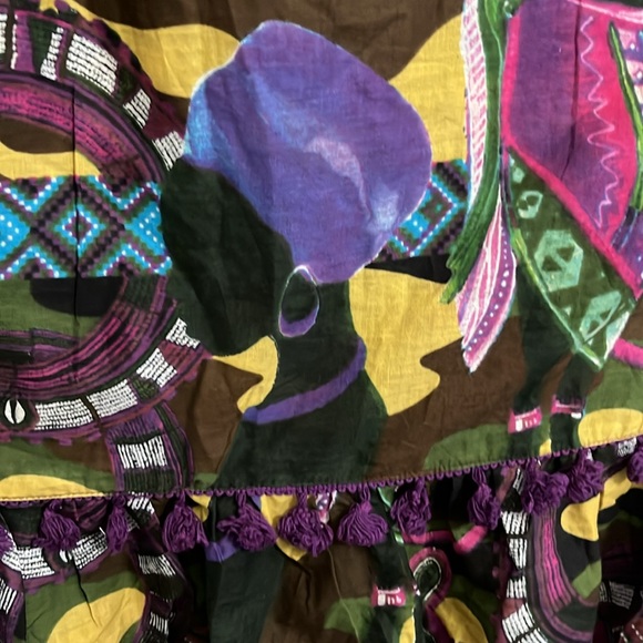 Antica Sartoria Italian Boho Camo African Folk Art Maxi Dress - Picture 11 of 17